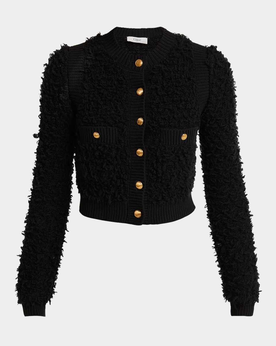 Textured Knit Crop Cardigan